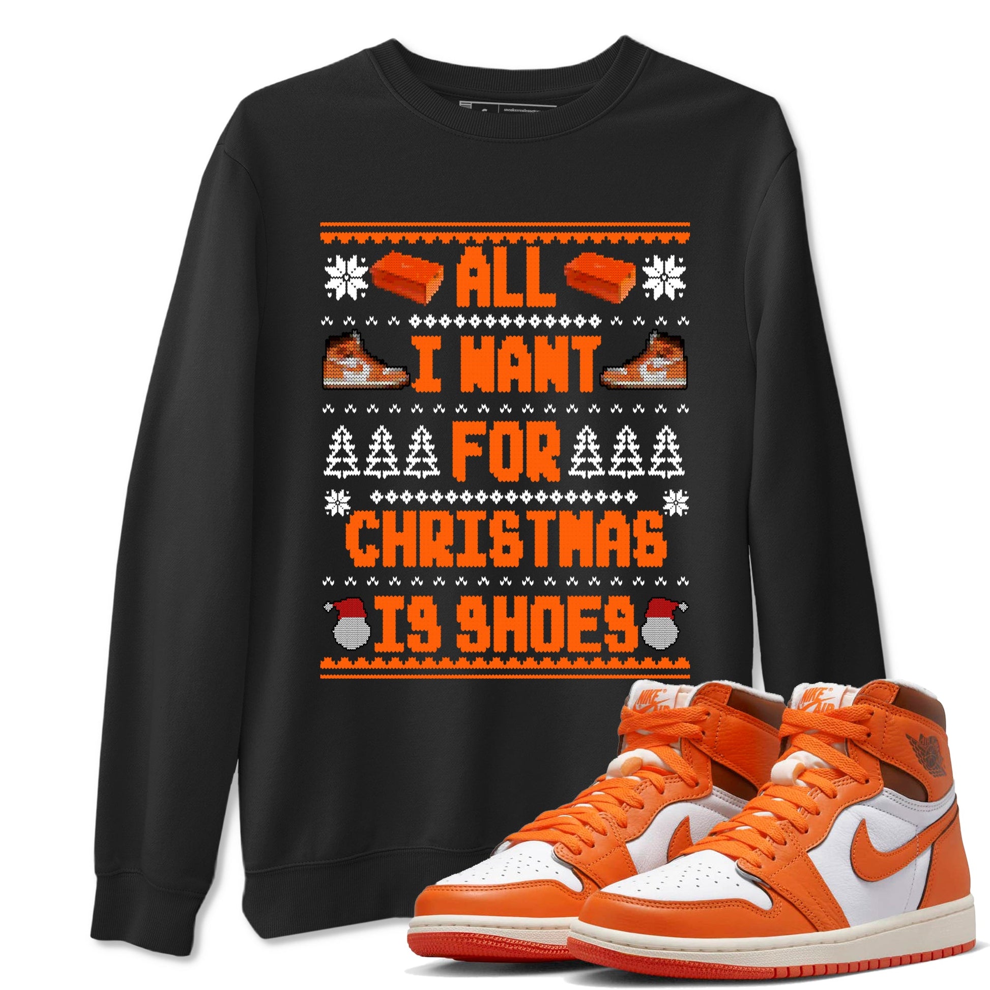 Air Jordan 1 Starfish t shirts to match sneakers Special Christmas Shirts All I Want For Christmas Is Shoes sneaker match tees 1s Starfish sneaker match tee SNRT Sneaker Tees unisex cotton Black 1 shirts