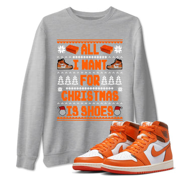 Air Jordan 1 Starfish t shirts to match sneakers Special Christmas Shirts All I Want For Christmas Is Shoes sneaker match tees 1s Starfish sneaker match tee SNRT Sneaker Tees unisex cotton Heather Grey 1 shirts