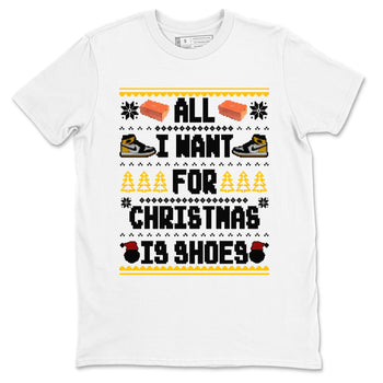 Air Jordan 1 Taxi t shirts to match sneakers Special Christmas Shirts All I Want For Christmas Is Shoes sneaker match tees Jordan 1 Yellow Toe sneaker match tee SNRT Sneaker Tees unisex cotton White 2 shirts