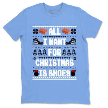Air Jordan 1 UNC Toe t shirts to match sneakers Special Christmas Shirts All I Want For Christmas Is Shoes sneaker match tees Jordan 1 University Blue sneaker match tee SNRT Sneaker Tees unisex cotton Carolina Blue 2 shirts
