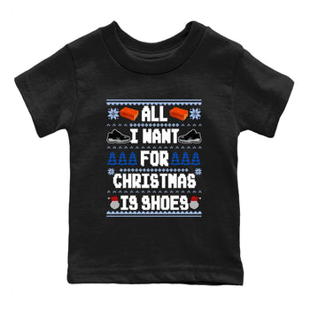 Jordan 11 Low Space Jam t shirts to match sneakers Special Christmas Shirts All I Want For Christmas Is Shoes sneaker match tees Air Jordan 11 Black and Varsity Royal sneaker match tee SNRT Sneaker Tees Youth Baby Black 2 tee