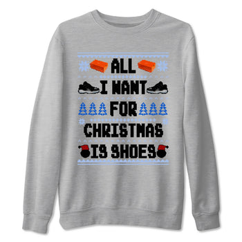 Jordan 11 Low Space Jam t shirts to match sneakers Special Christmas Shirts All I Want For Christmas Is Shoes sneaker match tees Air Jordan 11 Black and Varsity Royal sneaker match tee SNRT Sneaker Tees unisex cotton Heather Grey 2 shirts