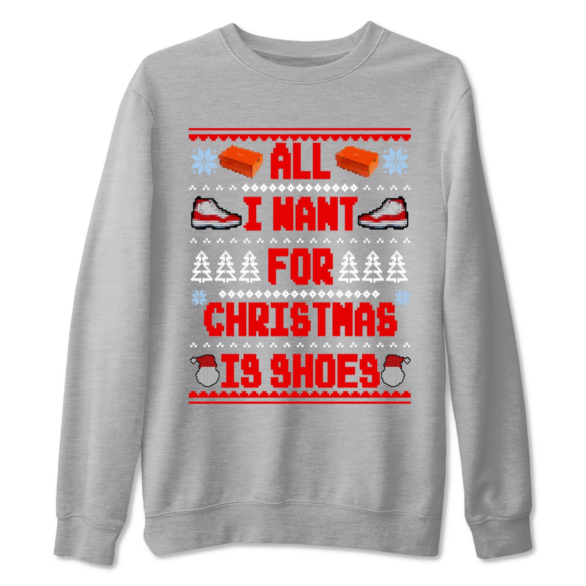 Retro 11s Cherry t shirts to match sneakers Special Christmas Shirts All I Want For Christmas Is Shoes sneaker match tees Air Jordan 11 Cherry sneaker match tee SNRT Sneaker Tees unisex cotton Heather Grey 2 shirts
