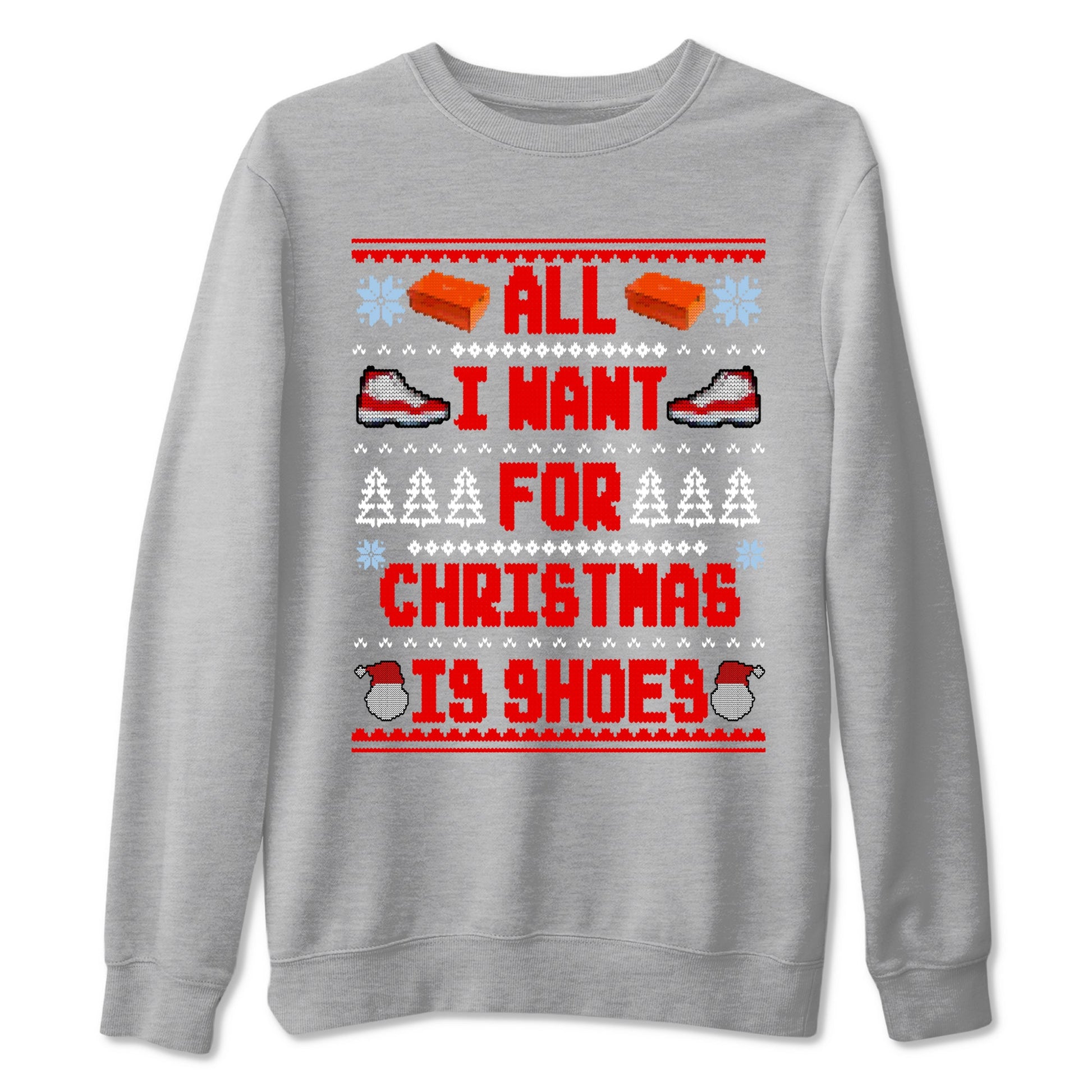 Retro 11s Cherry t shirts to match sneakers Special Christmas Shirts All I Want For Christmas Is Shoes sneaker match tees Air Jordan 11 Cherry sneaker match tee SNRT Sneaker Tees unisex cotton Heather Grey 2 shirts