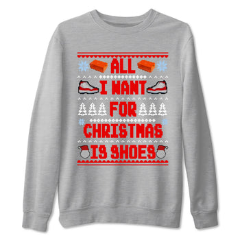 Retro 11s Cherry t shirts to match sneakers Special Christmas Shirts All I Want For Christmas Is Shoes sneaker match tees Air Jordan 11 Cherry sneaker match tee SNRT Sneaker Tees unisex cotton Heather Grey 2 shirts