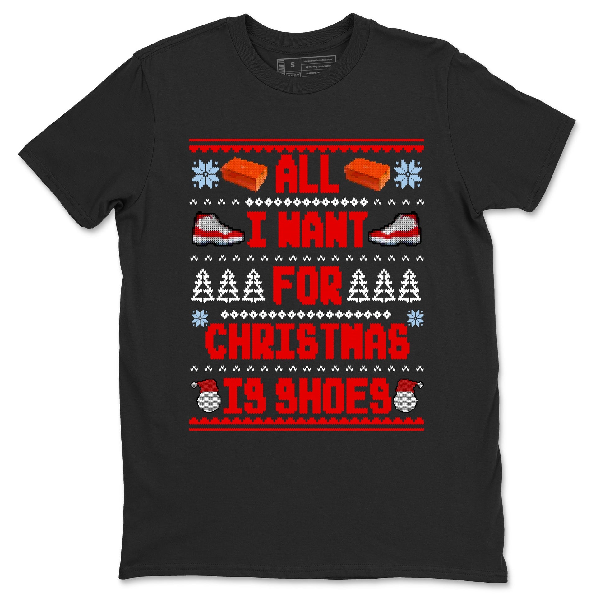 Retro 11s Cherry t shirts to match sneakers Special Christmas Shirts All I Want For Christmas Is Shoes sneaker match tees Air Jordan 11 Cherry sneaker match tee SNRT Sneaker Tees unisex cotton Black 2 shirts