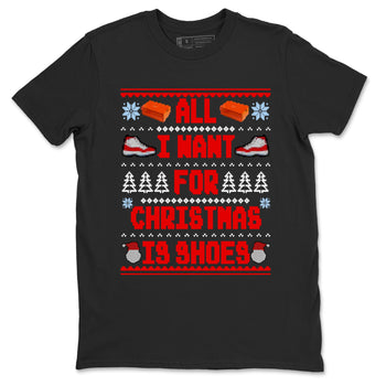 Retro 11s Cherry t shirts to match sneakers Special Christmas Shirts All I Want For Christmas Is Shoes sneaker match tees Air Jordan 11 Cherry sneaker match tee SNRT Sneaker Tees unisex cotton Black 2 shirts
