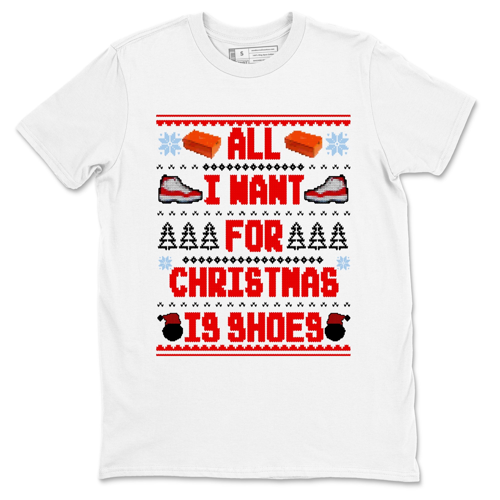 Retro 11s Cherry t shirts to match sneakers Special Christmas Shirts All I Want For Christmas Is Shoes sneaker match tees Air Jordan 11 Cherry sneaker match tee SNRT Sneaker Tees unisex cotton White 2 shirts