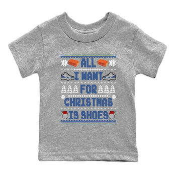 11s Diffused Blue t shirts to match sneakers Special Christmas Shirts All I Want For Christmas Is Shoes sneaker match tees Air Jordan 11 Diffused Blue sneaker match tee SNRT Sneaker Tees Youth Baby Heather Grey 2 tee