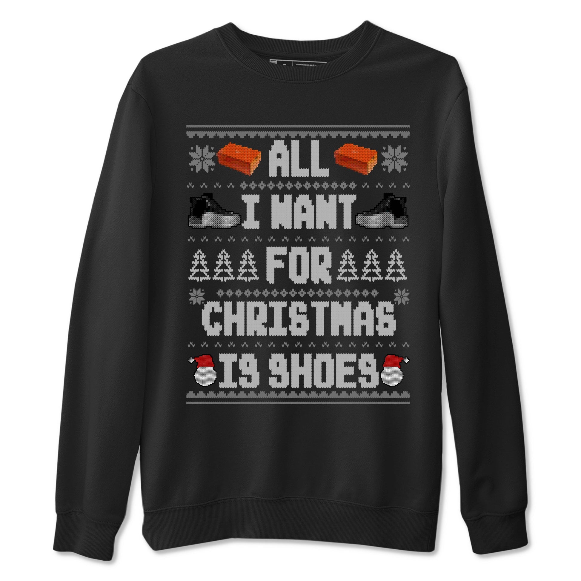 Jordan 12 Retro Black Wolf Grey t shirts to match sneakers Special Christmas Shirts All I Want For Christmas Is Shoes sneaker match tees Air Jordan 12 Black Wolf Grey sneaker match tee SNRT Sneaker Tees unisex cotton Black 2 shirts