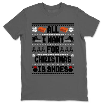 Jordan 12 Retro Black Wolf Grey t shirts to match sneakers Special Christmas Shirts All I Want For Christmas Is Shoes sneaker match tees Air Jordan 12 Black Wolf Grey sneaker match tee SNRT Sneaker Tees unisex cotton Cool Grey 2 shirts