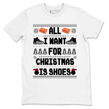 Jordan 12 Retro Black Wolf Grey t shirts to match sneakers Special Christmas Shirts All I Want For Christmas Is Shoes sneaker match tees Air Jordan 12 Black Wolf Grey sneaker match tee SNRT Sneaker Tees unisex cotton White 2 shirts