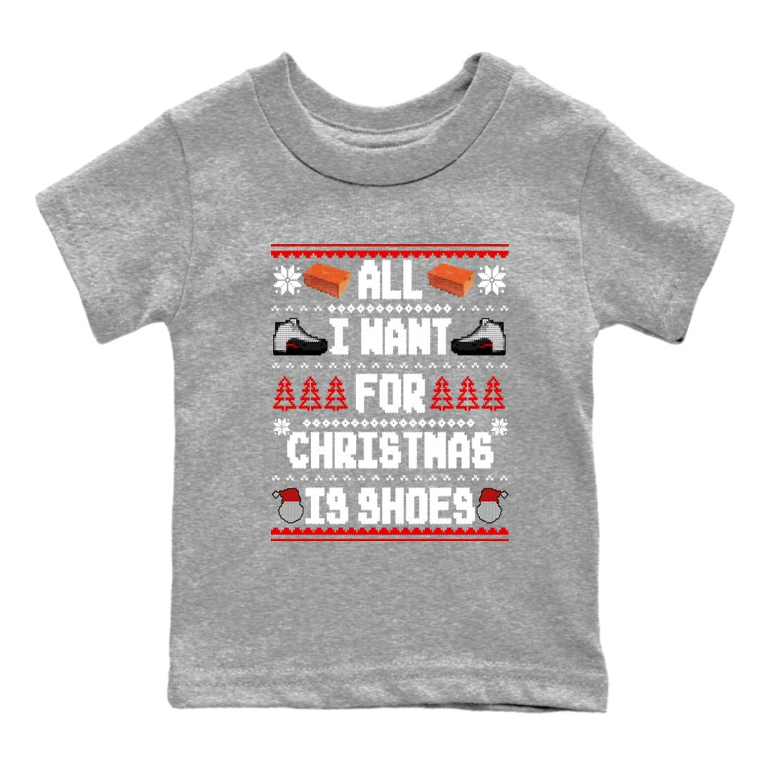 12s Taxi Flip t shirts to match sneakers Special Christmas Shirts All I Want For Christmas Is Shoes sneaker match tees Air Jordan 12 Taxi Flip sneaker match tee SNRT Sneaker Tees Youth Baby Heather Grey 2 tee