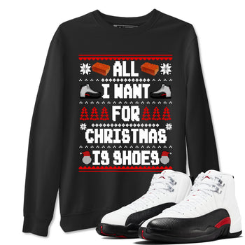 12s Taxi Flip t shirts to match sneakers Special Christmas Shirts All I Want For Christmas Is Shoes sneaker match tees Air Jordan 12 Taxi Flip sneaker match tee SNRT Sneaker Tees unisex cotton Black 1 shirts