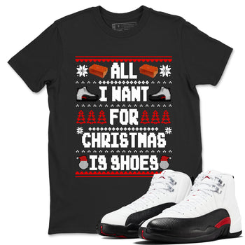 12s Taxi Flip t shirts to match sneakers Special Christmas Shirts All I Want For Christmas Is Shoes sneaker match tees Air Jordan 12 Taxi Flip sneaker match tee SNRT Sneaker Tees unisex cotton Black 1 shirts