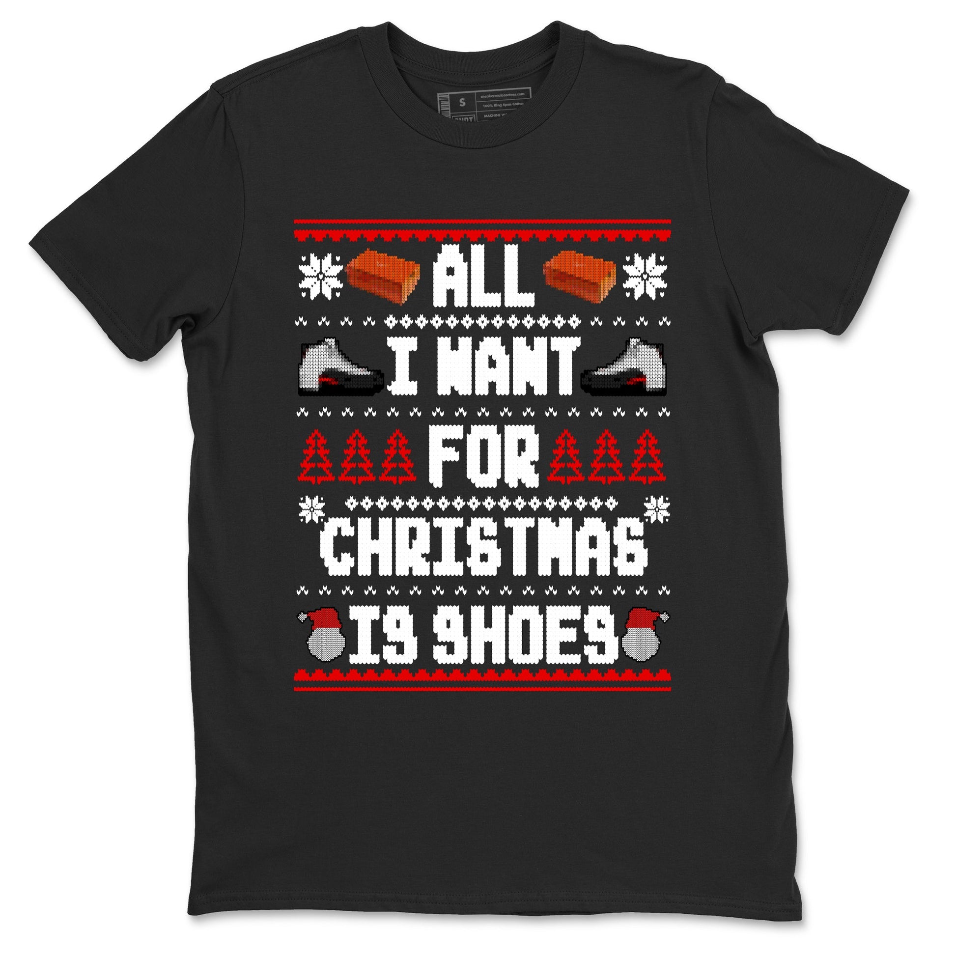 12s Taxi Flip t shirts to match sneakers Special Christmas Shirts All I Want For Christmas Is Shoes sneaker match tees Air Jordan 12 Taxi Flip sneaker match tee SNRT Sneaker Tees unisex cotton Black 2 shirts