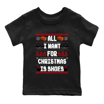 4s Bred Reimagined t shirts to match sneakers Special Christmas Shirts All I Want For Christmas Is Shoes sneaker match tees Air Jordan 4 Bred Reimagined sneaker match tee SNRT Sneaker Tees Youth Baby Black 2 tee