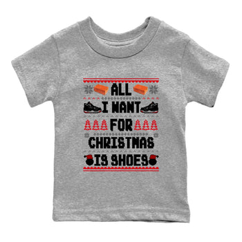 4s Bred Reimagined t shirts to match sneakers Special Christmas Shirts All I Want For Christmas Is Shoes sneaker match tees Air Jordan 4 Bred Reimagined sneaker match tee SNRT Sneaker Tees Youth Baby Heather Grey 2 tee