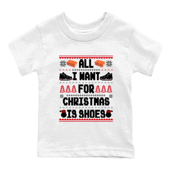 4s Bred Reimagined t shirts to match sneakers Special Christmas Shirts All I Want For Christmas Is Shoes sneaker match tees Air Jordan 4 Bred Reimagined sneaker match tee SNRT Sneaker Tees Youth Baby White 2 tee