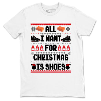 4s Bred Reimagined t shirts to match sneakers Special Christmas Shirts All I Want For Christmas Is Shoes sneaker match tees Air Jordan 4 Bred Reimagined sneaker match tee SNRT Sneaker Tees unisex cotton White 2 shirts