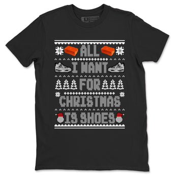 Air Jordan 4 Military Black t shirts to match sneakers Special Christmas Shirts All I Want For Christmas Is Shoes sneaker match tees 4s Military Black sneaker match tee SNRT Sneaker Tees unisex cotton Black 2 shirts