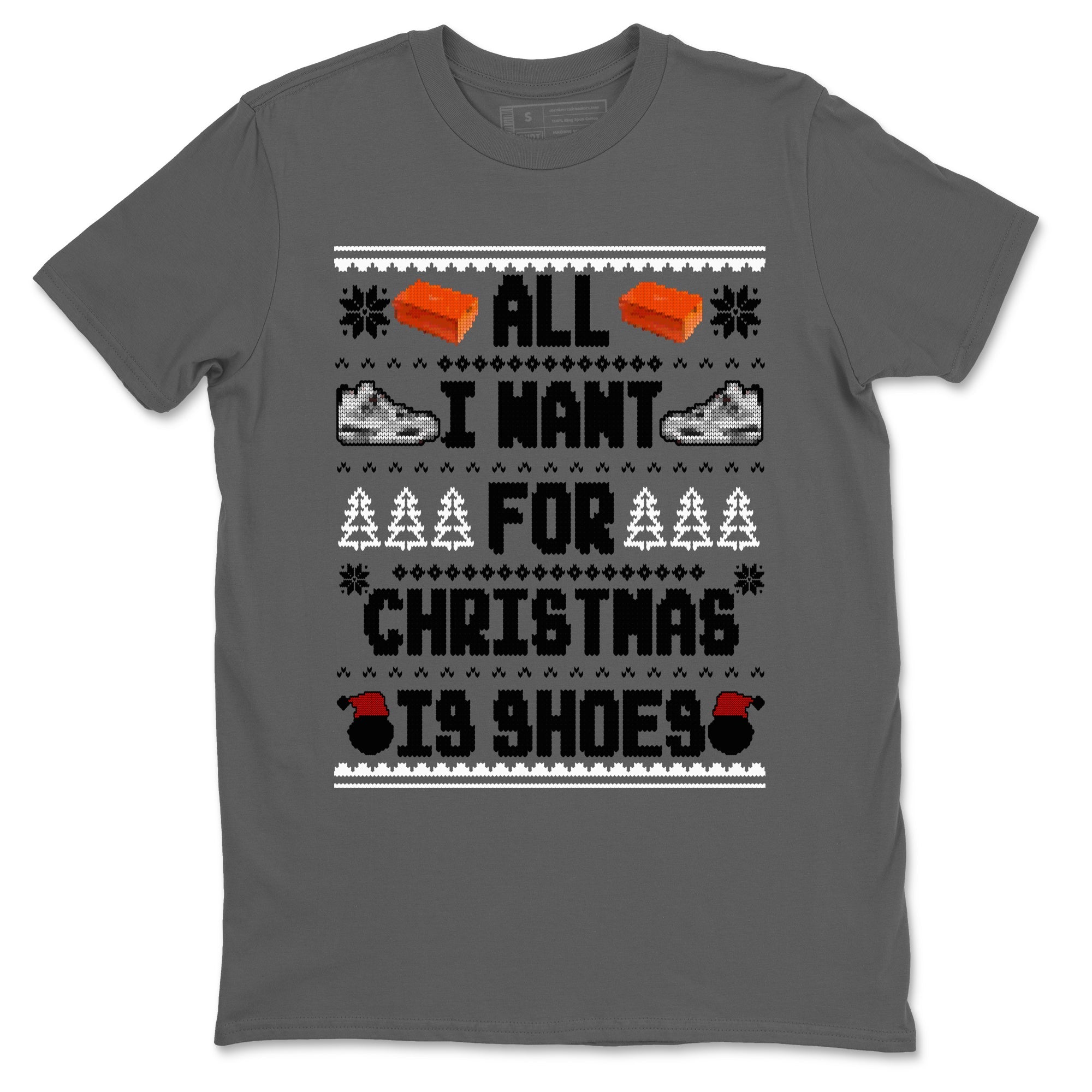Air Jordan 4 Military Black t shirts to match sneakers Special Christmas Shirts All I Want For Christmas Is Shoes sneaker match tees 4s Military Black sneaker match tee SNRT Sneaker Tees unisex cotton Cool Grey 2 shirts
