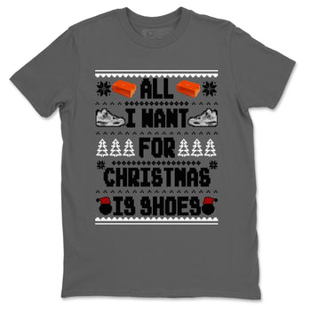 Air Jordan 4 Military Black t shirts to match sneakers Special Christmas Shirts All I Want For Christmas Is Shoes sneaker match tees 4s Military Black sneaker match tee SNRT Sneaker Tees unisex cotton Cool Grey 2 shirts