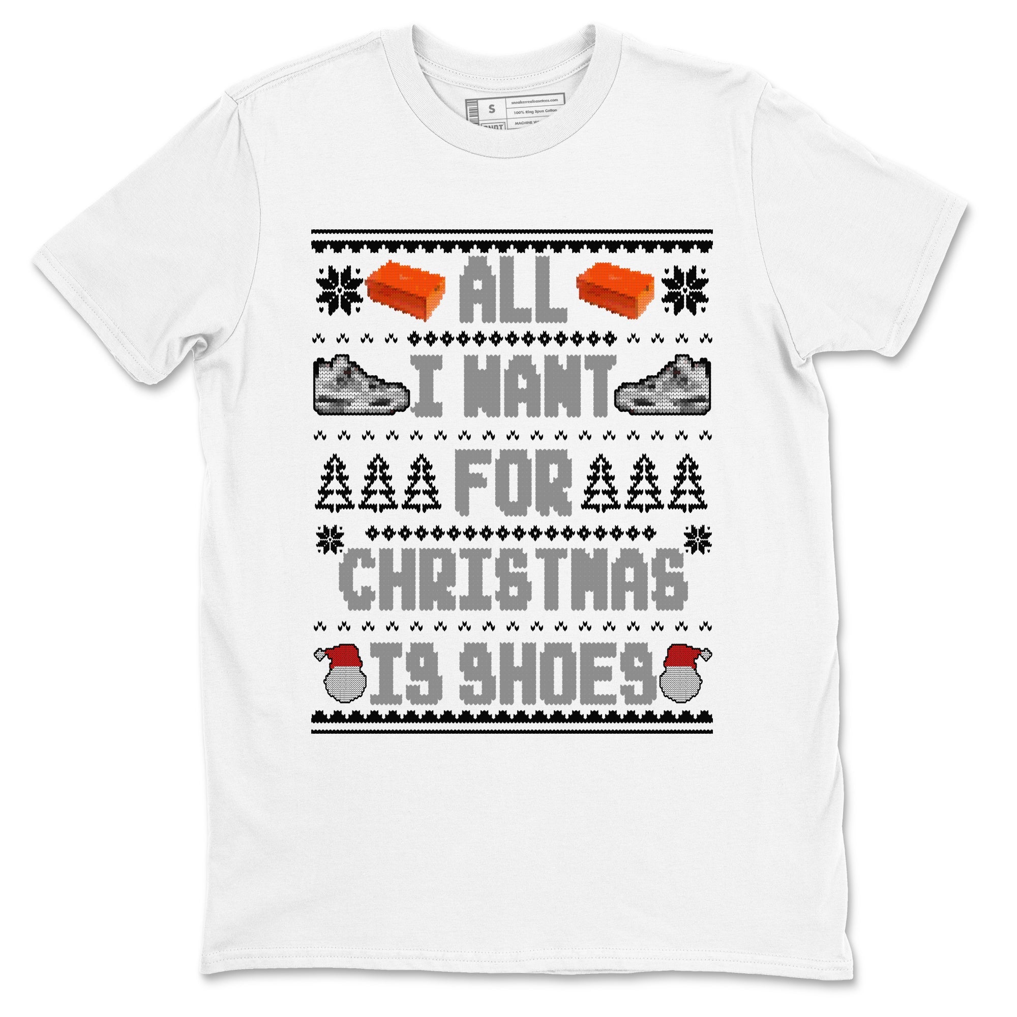 Air Jordan 4 Military Black t shirts to match sneakers Special Christmas Shirts All I Want For Christmas Is Shoes sneaker match tees 4s Military Black sneaker match tee SNRT Sneaker Tees unisex cotton White 2 shirts