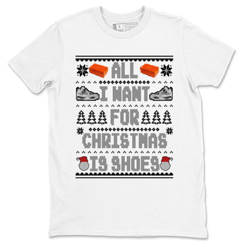 Air Jordan 4 Military Black t shirts to match sneakers Special Christmas Shirts All I Want For Christmas Is Shoes sneaker match tees 4s Military Black sneaker match tee SNRT Sneaker Tees unisex cotton White 2 shirts