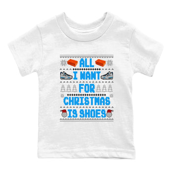 Air Jordan 4 Military Blue t shirts to match sneakers Special Christmas Shirts All I Want For Christmas Is Shoes sneaker match tees 4s Military Blue sneaker match tee SNRT Sneaker Tees Youth Baby White 2 tee