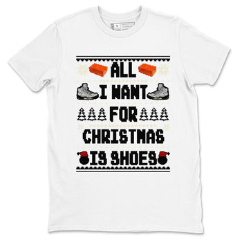 5s White Black shirts to match jordans All I Want For Christmas Is Shoes sneaker match tees Air Jordan 5 Retro White Black match shoes to clothes SNRT Sneaker Tees unisex cotton White 2 shirts