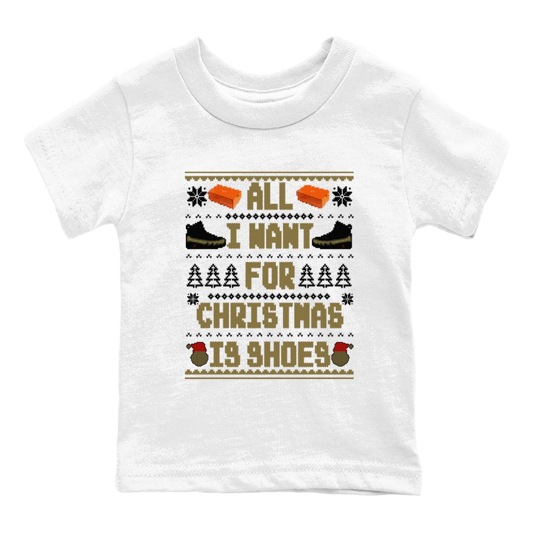 9s Olive shirts to match jordans Christmas All I Want For Christmas Is Shoes sneaker match tees Air Jordan 9 Olive match shoes to clothes SNRT Sneaker Tees Youth Baby White 2 tee