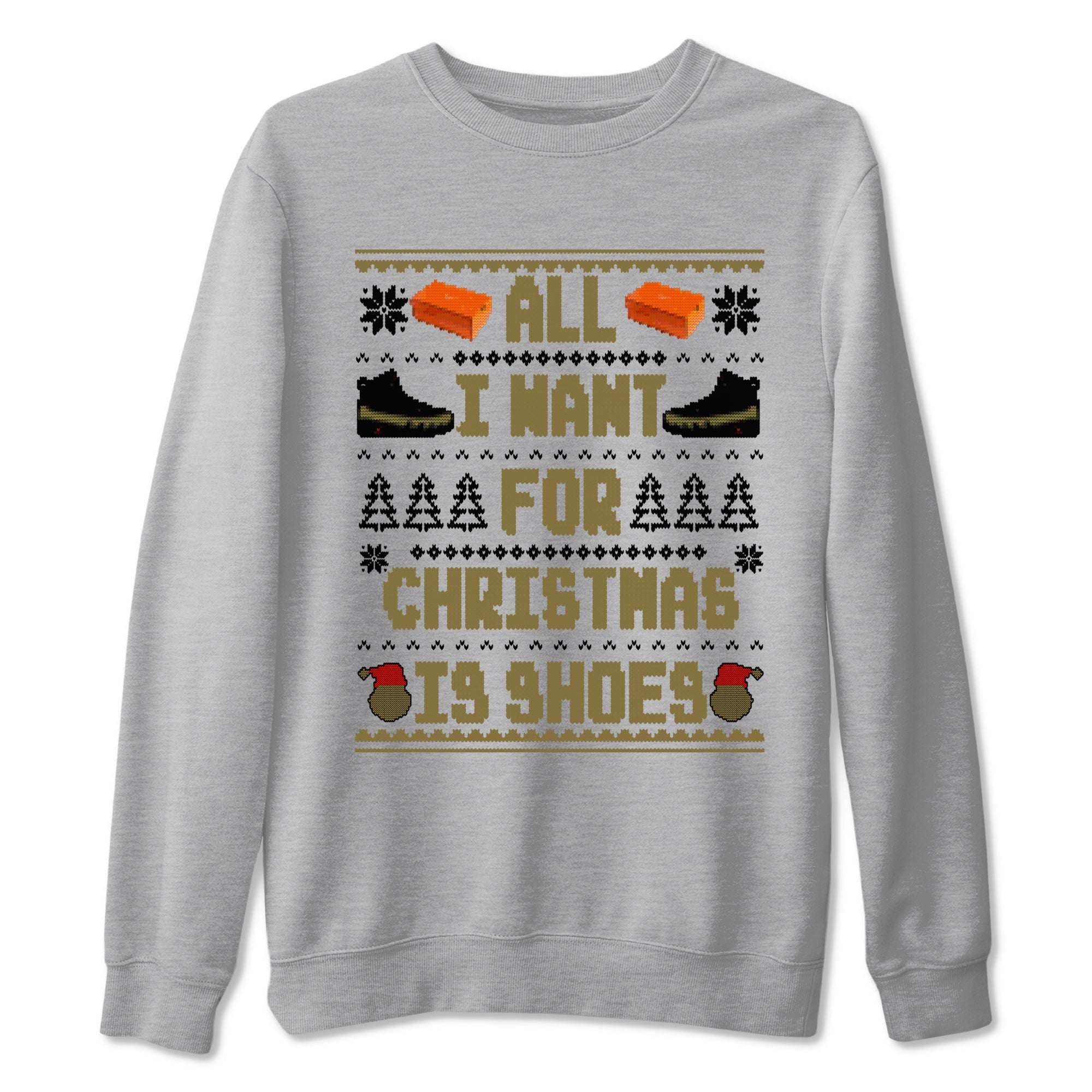 9s Olive shirts to match jordans Christmas All I Want For Christmas Is Shoes sneaker match tees Air Jordan 9 Olive match shoes to clothes SNRT Sneaker Tees unisex cotton Heather Grey 2 shirts