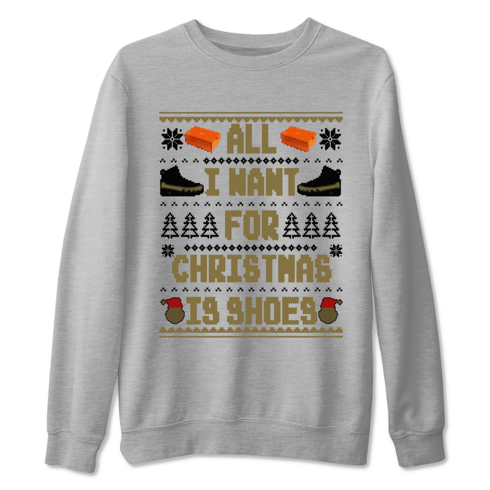 9s Olive shirts to match jordans Christmas All I Want For Christmas Is Shoes sneaker match tees Air Jordan 9 Olive match shoes to clothes SNRT Sneaker Tees unisex cotton Heather Grey 2 shirts