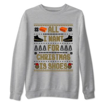 9s Olive shirts to match jordans Christmas All I Want For Christmas Is Shoes sneaker match tees Air Jordan 9 Olive match shoes to clothes SNRT Sneaker Tees unisex cotton Heather Grey 2 shirts