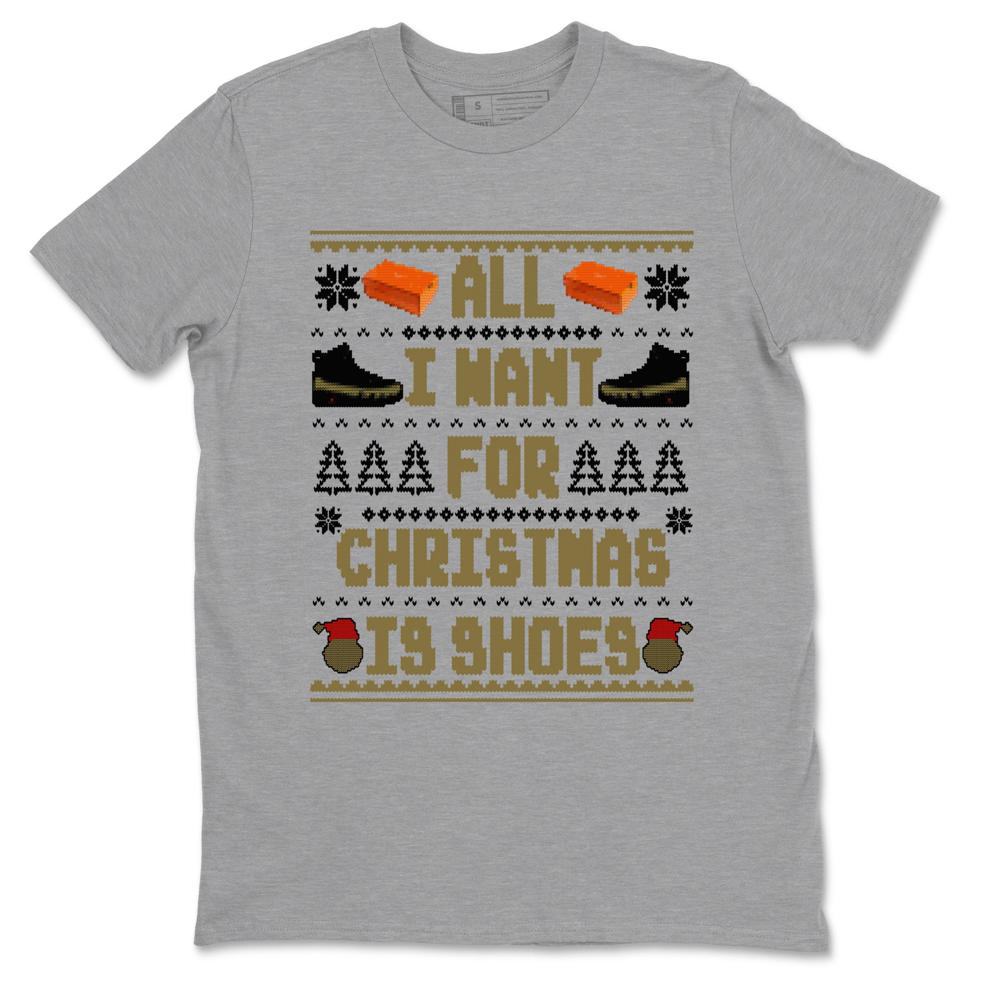 9s Olive shirts to match jordans Christmas All I Want For Christmas Is Shoes sneaker match tees Air Jordan 9 Olive match shoes to clothes SNRT Sneaker Tees unisex cotton Heather Grey 2 shirts