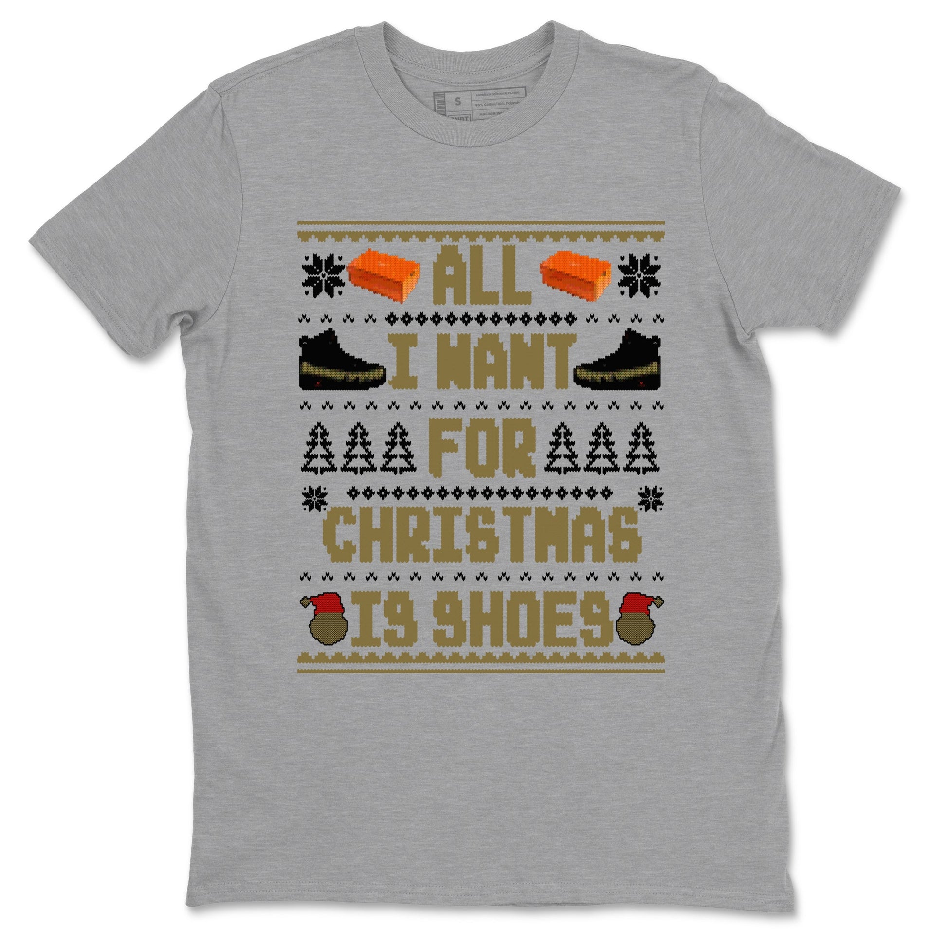 9s Olive shirts to match jordans Christmas All I Want For Christmas Is Shoes sneaker match tees Air Jordan 9 Olive match shoes to clothes SNRT Sneaker Tees unisex cotton Heather Grey 2 shirts