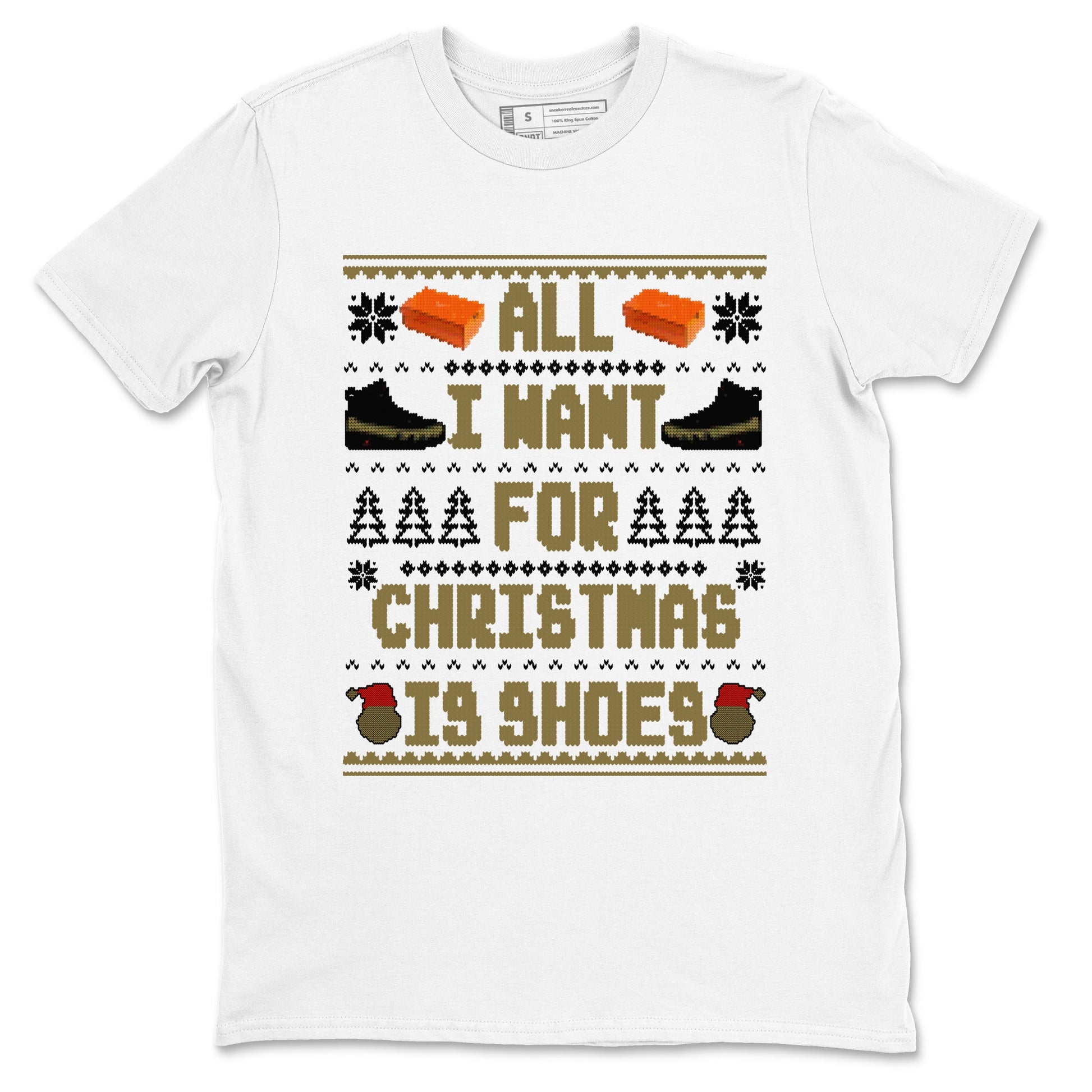 9s Olive shirts to match jordans Christmas All I Want For Christmas Is Shoes sneaker match tees Air Jordan 9 Olive match shoes to clothes SNRT Sneaker Tees unisex cotton White 2 shirts