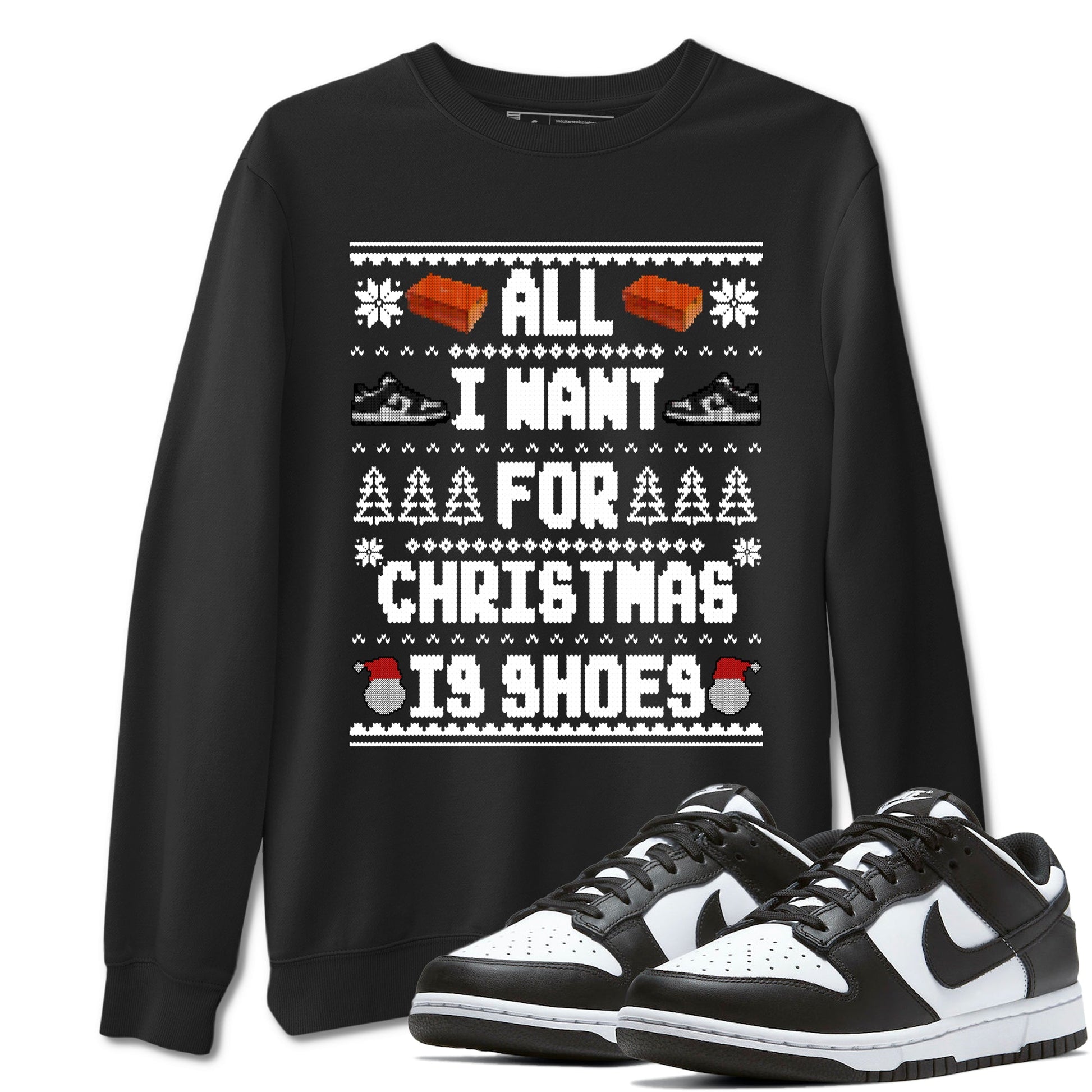 Nike Dunk Panda t shirts to match sneakers Special Christmas Shirts All I Want For Christmas Is Shoes sneaker match tees Dunk Panda sneaker match tee SNRT Sneaker Tees unisex cotton Black 1 shirts