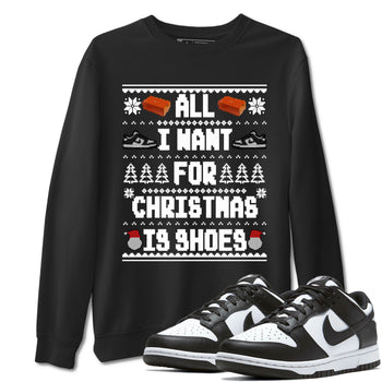 Nike Dunk Panda t shirts to match sneakers Special Christmas Shirts All I Want For Christmas Is Shoes sneaker match tees Dunk Panda sneaker match tee SNRT Sneaker Tees unisex cotton Black 1 shirts