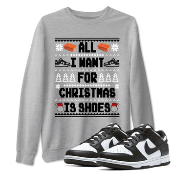 Nike Dunk Panda t shirts to match sneakers Special Christmas Shirts All I Want For Christmas Is Shoes sneaker match tees Dunk Panda sneaker match tee SNRT Sneaker Tees unisex cotton Heather Grey 1 shirts