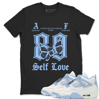 Always Forever sneaker match t-shirt styled to complete your fit with the Air Jordan 4 Aluminum sneakers, shown in Black 1.