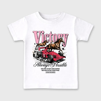 Always Possible affordable baby and kids t-shirt designed to match the Air Jordan 1 Travis Scott Tropical Pink, featuring coordinated White 2 options for the perfect little sneakerhead streetwear look.