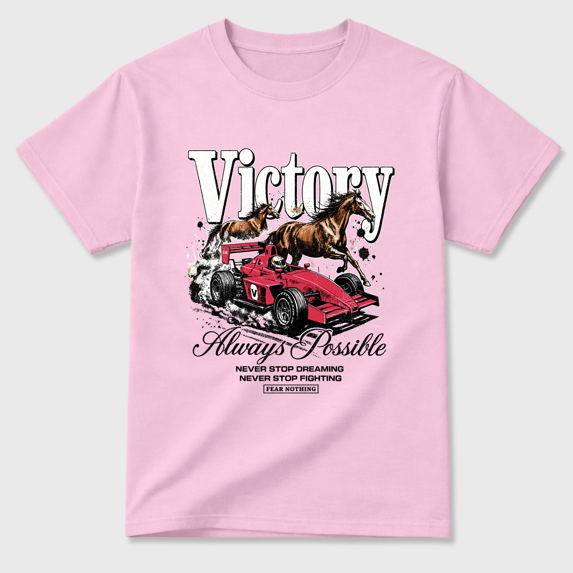Always Possible Graphic T-Shirt sneaker match tee designed for the Air Jordan 1 Travis Scott Tropical Pink, featuring coordinated color options for a perfect streetwear match. Pink 2 shirt.