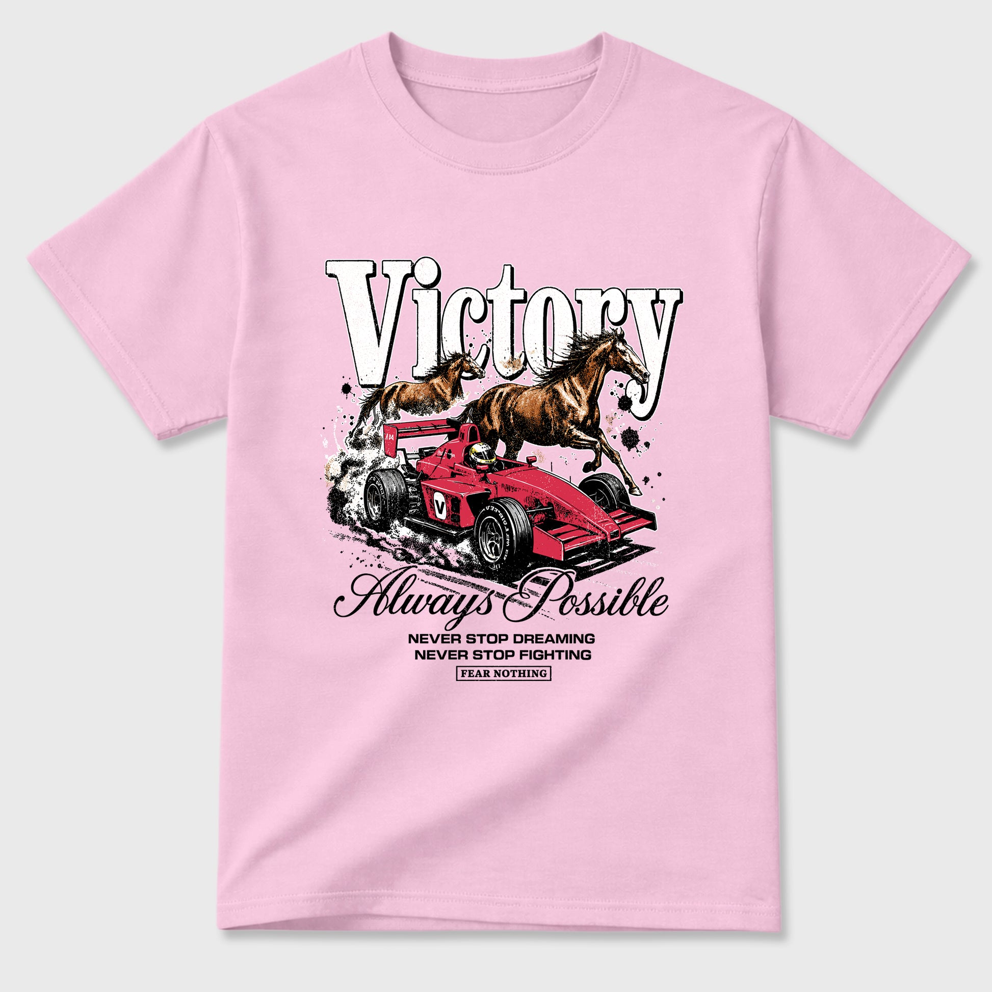 Always Possible Graphic T-Shirt sneaker match tee designed for the Air Jordan 1 Travis Scott Tropical Pink, featuring coordinated color options for a perfect streetwear match. Pink 2 shirt.