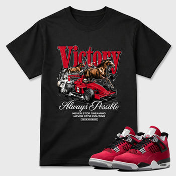 Always Possible Graphic T-Shirt sneaker match tee designed for the Air Jordan 4 Toro Bravo, featuring coordinated color options for a perfect streetwear match. Black 1 shirt.