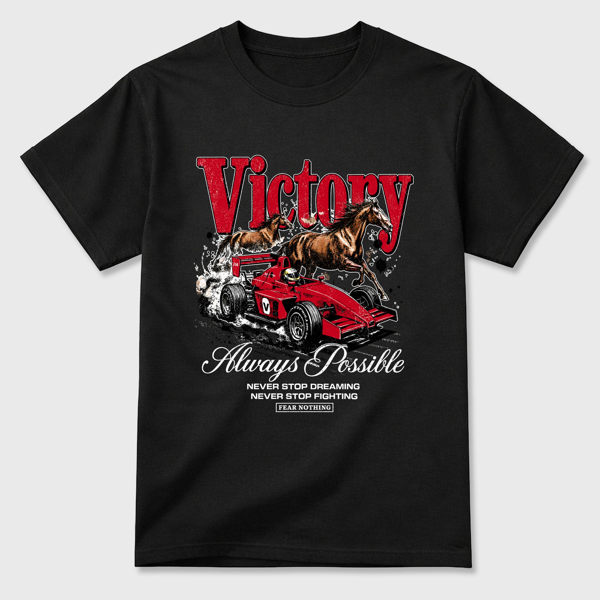 Always Possible Graphic T-Shirt sneaker match tee designed for the Air Jordan 4 Toro Bravo, featuring coordinated color options for a perfect streetwear match. Black 2 shirt.