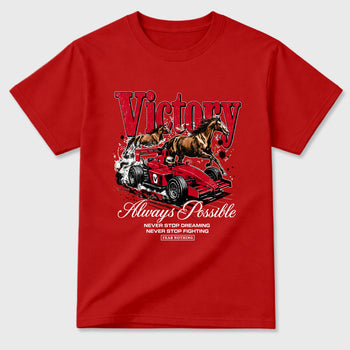 Always Possible Graphic T-Shirt sneaker match tee designed for the Air Jordan 4 Toro Bravo, featuring coordinated color options for a perfect streetwear match. Red 2 shirt.