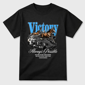 Always Possible Graphic T-Shirt sneaker match tee designed for the Air Jordan 5 Black University Blue, featuring coordinated color options for a perfect streetwear match. Black 2 shirt.