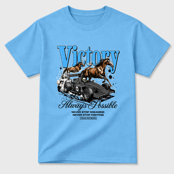 Always Possible Graphic T-Shirt sneaker match tee designed for the Air Jordan 5 Black University Blue, featuring coordinated color options for a perfect streetwear match. Carolina Blue 2 shirt.